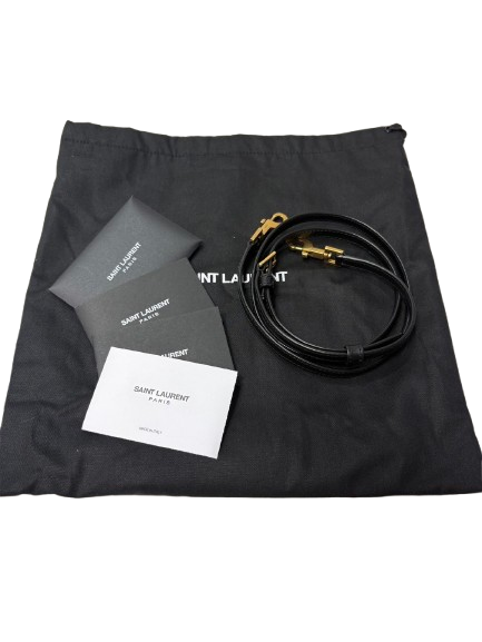 サンローラン/ブラックレザー スタッズミニスカート サンローラン SAINT LAURENT スタッズ ベルトショート ブーツ